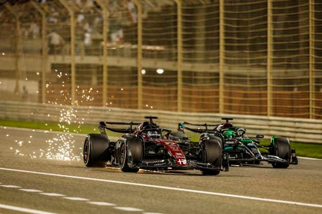 77 Valtteri Bottas (FIN, Alfa Romeo F1 Team Stake), 63 George Russell (GBR, Mercedes-AMG Petronas F1 Team), F1 Grand Prix of Bahrain at Bahrain International Circuit on March 5, 2023 in Sakhir, Bahrain. (Photo by HOCH ZWEI) Sakhir Bahrain