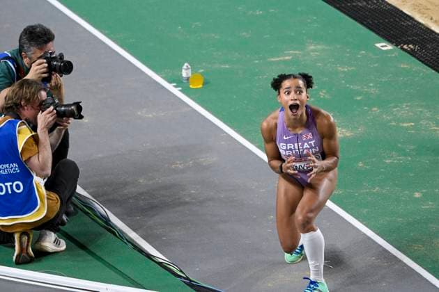 Bilder des Jahres 2023, Sport 03 März Sport Themen der Woche KW09 Sport Bilder des Tages ISTANBUL 20230305 Storbritanniens Jazmin Sawyer hoppar 7 meter i damernas final i längdhopp under friidrotts-EM inomhus i Istanbul, Turkiet. ISTANBUL TURKIET skidor x10080x *** ISTANBUL 20230305 Great Britains Jazmin Sawyer jumps 7 meters in the womens long jump final at the European Athletics Indoor Championships in Istanbul, Turkey ISTANBUL TURKEY skiing x10080x,  Copyright: xFREDRIKxSANDBERGxx TTx FRIIDROTTS-EM INOMHUS 2O23