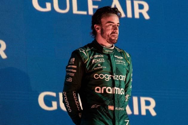 Formel 1 GP Bahrain. Sonntag 05.03.2023 Fernando Alonso (ESP) Aston Martin Formula One Team on Podium; Formel 1 GP Bahrain. Sonntag 05.03.2023 Copyright: xBEAUTIFULxSPORTS Erlhofx