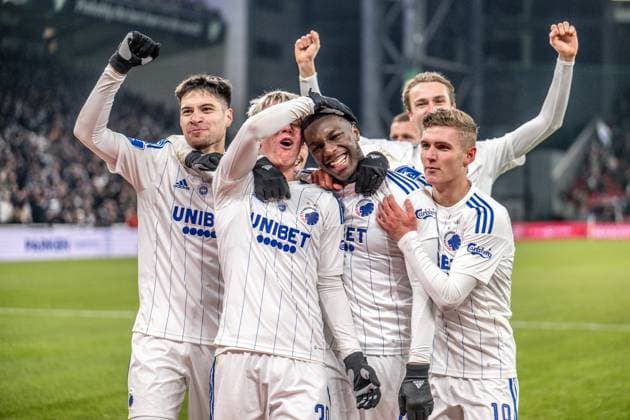 FC Copenhagen v Odense Boldklub, Danish 3F Superliga football, Copenhagen, Denmark Copenhagen, Denmark. 05th, March 2023. Hakon Haraldsson (30) of FC Copenhagen scores for 4-0 and celebrates with the team mates during the 3F Superliga match between FC Copenhagen and Odense Boldklub at Parken in Copenhagen. Copenhagen Denmark  Copyright: xGonzalesxPhoto TobiasxJorgensenx