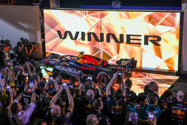 March 5, 2023, Sakhir, Bahrain: Max Verstappen of Red Bull Racing wins F1 Bahrain Grand Prix of 2023 Formula One World Championship, WM, Weltmeisterschaft at Bahrain International Circuit on March 5, 2023 in Sakhir, Bahrain. Sakhir Bahrain - ZUMAz156 20230305_zip_z156_064 Copyright: xBeataxZawrzelx
