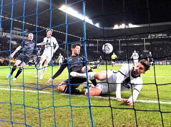 Sport Themen der Woche KW10 Sport Bilder des Tages 06.03.2023, xjhx, Fussball 3.Liga, SV Waldhof Mannheim - SV Elversberg emspor, v.l. Julian Riedel (Waldhof Mannheim), Valdrin Mustafa (SV Elversberg) Goal scored, erziehlt das Tor zum 0:1 (DFL DFB REGULATIONS PROHIBIT ANY USE OF PHOTOGRAPHS as IMAGE SEQUENCES and or QUASI-VIDEO) Mannheim *** 06 03 2023, xjhx, football 3 league, SV Waldhof Mannheim SV Elversberg emspor, v l Julian Riedel Waldhof Mannheim , Valdrin Mustafa SV Elversberg Goal scored, scores the goal to 0 1 DFL DFB REGULATIONS PROHIBIT ANY USE OF PHOTOGRAPHS as IMAGE SEQUENCES and or QUASI VIDEO Mannheim