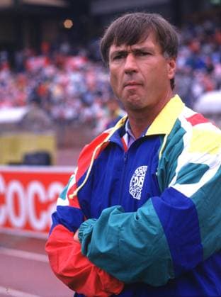 Fussball EM 1988 Dänemark - Spanien 2:3 Trainer Sepp Piontek (DEN)