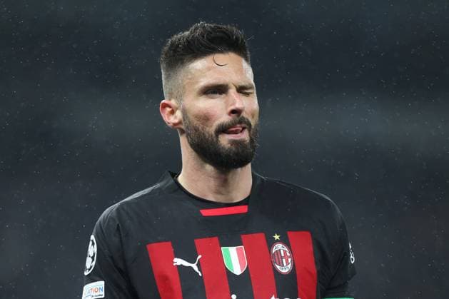 Tottenham v Milan 8 March 2023, London - Champion™s League Football - Tottenham Hotspur v AC Milan - Olivier Giroud of AC Milan winks - Photo: Charlotte Wilson Offside. London UK Copyright: xCharlottexWilsonx xOffsidexOffside