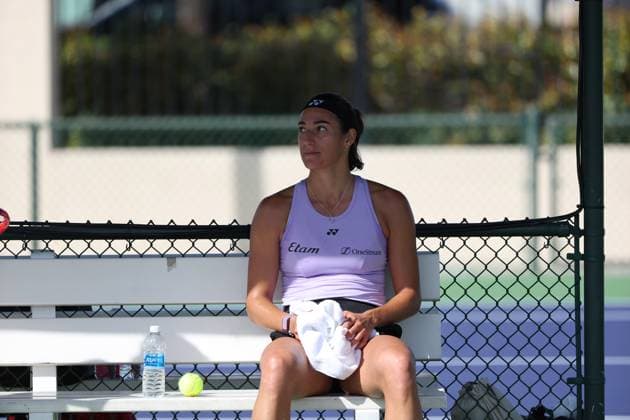 Caroline Garcia practicing at Indian Wells TENNIS : Indian Wells 2023 AntoineCouvercelle Panoramic 