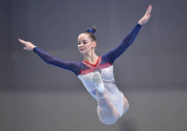 Sport Themen der Woche KW10 Sport Bilder des Tages Russia Artistic Gymnastics Championship Women 8387581 09.03.2023 Maria Agafonova competes in the floor event of the women s all-around final during the Russian Artistic Gymnastics Championship at the Gymnastics Centre in Kazan, Russia. Maksim Bogodvid Sputnik Kazan Russia  Copyright: xMaksimxBogodvidx