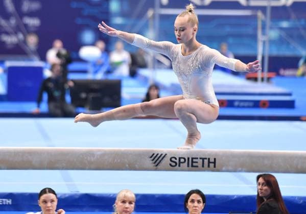 Russia Artistic Gymnastics Championship Women 8387613 09.03.2023 Angelina Melnikova competes in the balance beam event of the women s all-around final during the Russian Artistic Gymnastics Championship at the Gymnastics Centre in Kazan, Russia. Maksim Bogodvid Sputnik Kazan Russia  Copyright: xMaksimxBogodvidx
