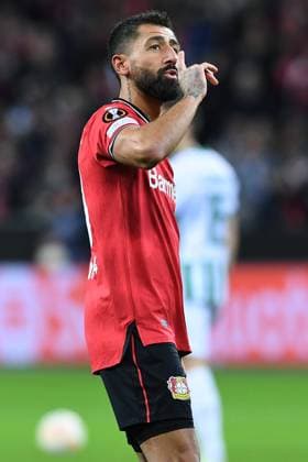 Fußball Europa League Achtelfinale Bayer 04 Leverkusen - Ferencvaros Budapest am 09.03.2023 in der BayArena in Leverkusen Torjubel zum 1:0 durch Kerem Demirbay ( Leverkusen )