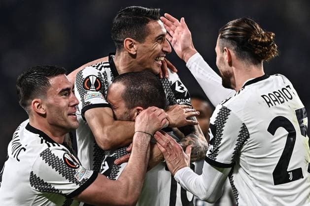 Sport Bilder des Tages Mg Torino 09 03 2023 - Europa League Juventus-Friburgo foto Matteo Gribaudi Image nella foto: esultanza gol Angel Di Maria 