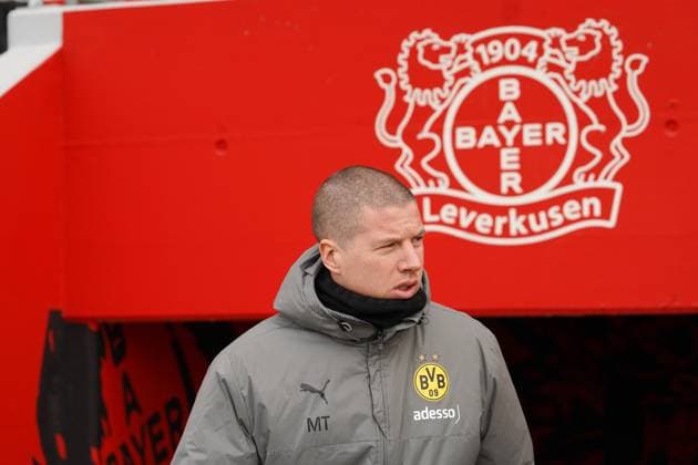 Samstag, 11.03.2023 Saison 2022 2023 15. Spieltag A-Junioren-Bundesliga im Ulrich-Haberland-Stadion, Leverkusen, Germany. SV Bayer Leverkusen U19 - BV Borussia Dortmund U19. Mike Tullberg (Trainer Borussia Dortmund U19)