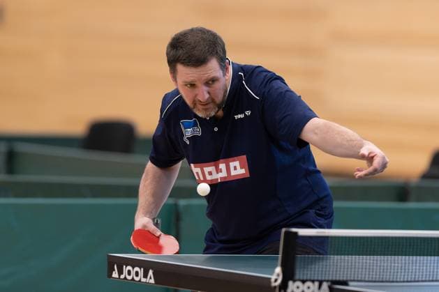 Krisztian Nagy (Hertha BSC Berlin) - Passau (Bayern Deutschland) Tischtennis Herren, 2. Bundesliga, Saison 2022 2023 am 12.03.2023 in der Neuen Mehrzweckhalle TTC Fortuna Passau vs. Hertha BSC Berlin