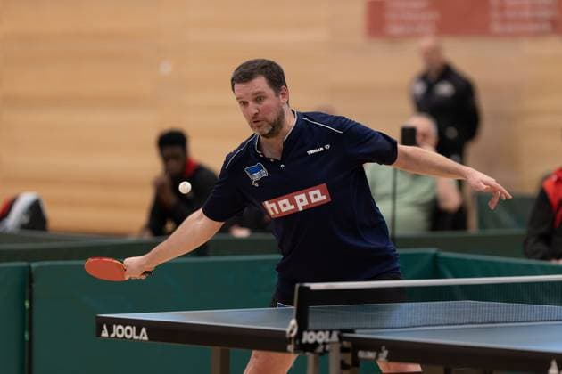 Krisztian Nagy (Hertha BSC Berlin) - Passau (Bayern Deutschland) Tischtennis Herren, 2. Bundesliga, Saison 2022 2023 am 12.03.2023 in der Neuen Mehrzweckhalle TTC Fortuna Passau vs. Hertha BSC Berlin