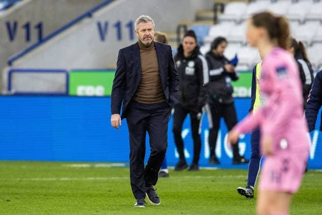 Leicester CIty Women v Everton Women FA Women s Super League 12 03 2023. Leicester City Women Manager Willie Kirk after the FA Women s Super League match between Leicester CIty Women and Everton Women at the King Power Stadium, Leicester, England on 12 March 2023. Leicester King Power Stadium Leicestershire England Editorial use only DataCo restrictions apply See www.football-dataco.com , Copyright: xManjitxNarotrax PSI-17061-0091