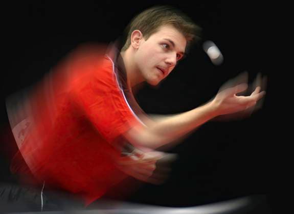 Deutschland, Rheinland-Pfalz, Koblenz, 03.03.2002: Timo Boll bei den deutschen Meisterschaften 2002. Germany, Rhineland-Palatinate, Koblenz, 03.03.2002: Timo Boll at the Gerrman Masters 2002. Rheinland-Pfalz DEU, Deutschland GMS0132