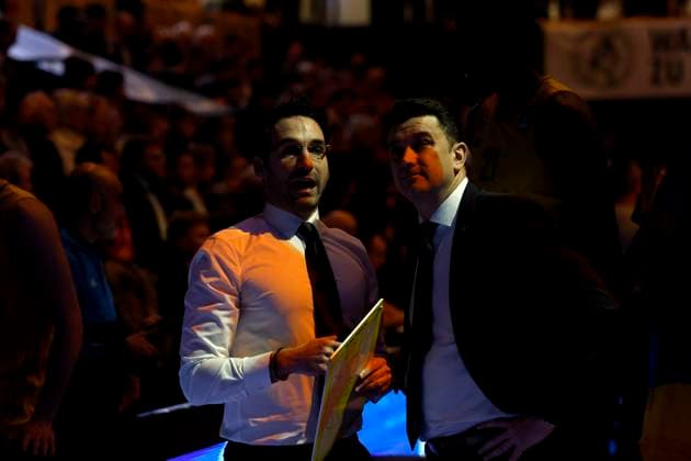 14.03.2023, easyCredit Basketball Bundesliga, BBL, Saison 2022 2023, Herren, Syntainics MBC - Alba Berlin, Thomas Päch (Assistant Coach), Alba Berlin, Israel Gonzalez (Headcoach), Alba Berlin Weißenfels Stadthalle Sachsen-Anhalt Germany