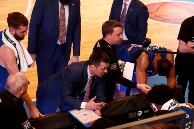 14.03.2023, easyCredit Basketball Bundesliga, BBL, Saison 2022 2023, Herren, Syntainics MBC - Alba Berlin, Igor Jovovic (Head-Coach), Syntainics MBC Weißenfels Stadthalle Sachsen-Anhalt Germany