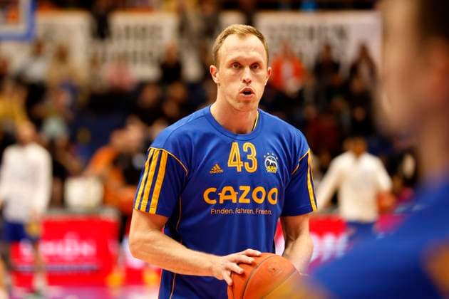 14.03.2023, easyCredit Basketball Bundesliga, BBL, Saison 2022 2023, Herren, Syntainics MBC - Alba Berlin, 43, Luke Sikma, Alba Berlin Weißenfels Stadthalle Sachsen-Anhalt Germany