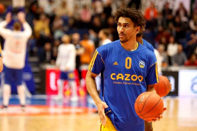 14.03.2023, easyCredit Basketball Bundesliga, BBL, Saison 2022 2023, Herren, Syntainics MBC - Alba Berlin, 0, Maodo Lo, Alba Berlin Weißenfels Stadthalle Sachsen-Anhalt Germany