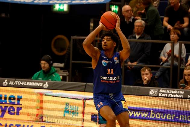 14.03.2023, easyCredit Basketball Bundesliga, BBL, Saison 2022 2023, Herren, Syntainics MBC - Alba Berlin, 11, Kostja Mushidi, Syntainics MBC Weißenfels Stadthalle Sachsen-Anhalt Germany