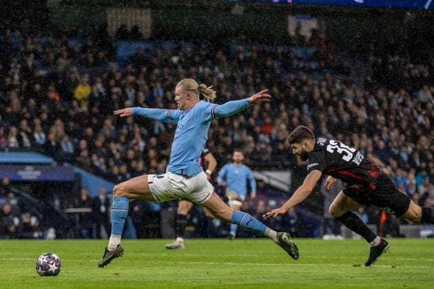 Bilder des Jahres 2023, Sport 03 März Sport Themen der Woche KW11 Sport Bilder des Tages Manchester, England, 14th March 2023: Erling Haaland of Manchester City in action during the UEFA Champions League round of 16 leg two match between Manchester City and RB Leipzig at Etihad Stadium on March 14, 2023 in Manchester, United Kingdom. (Photo by Richard Callis SPP) (Richard Callis SPP)  Copyright: xRichardxCallis SPPx spp-en-RiCa-RC3_M.City_Leipzig_14Mar2023_RC-96698