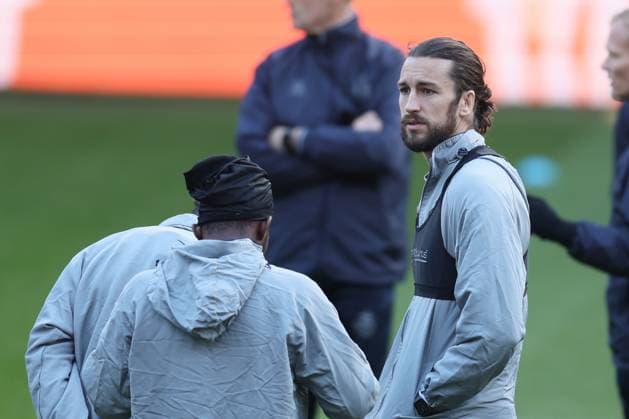 Union s Christian Burgess pictured during a training session of Belgian soccer team Royale Union Saint-Gilloise, Wednesday 15 March 2023 in Anderlecht, Brussels. Union is preparing for tomorrow s game against German Union Berlin, the return leg of the round of 16 of the UEFA Europa League competition, after a 3-3 draw result at the first leg. BRUNOxFAHY  x62985094x