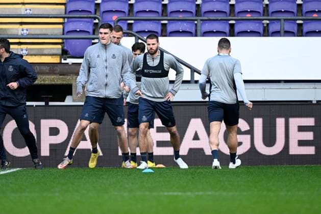 ANDERLECHT, BELGIUM - MARCH 15 : Nieuwkoop Bart defender of Union St-Gilloise pictured during a training session ahead of the UEFA Europa League round of 16, 2nd leg between Royal Union Saint-Gilloise and FC Union Berlin on March 15, 2023 in Anderlecht, Belgium, 15 03 2023 ( Royal Union Saint-Gilloise v Union Berlin - UEFA Europa League Media Activities 15 03 2023 PhotoNews Panoramic 