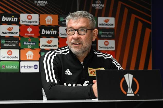 Fussball, Herren, Saison 2022 2023, Europa League, Pressekonferenz des 1. FC Union Berlin am Tag vor dem Achtelfinal-Rückspiel bei Royale Union Saint-Gilloise im Lotto Park Brüssel, Trainer Urs Fischer (1. FC Union Berlin), 15.03. 2023, Copyright: xMatthiasxKochx