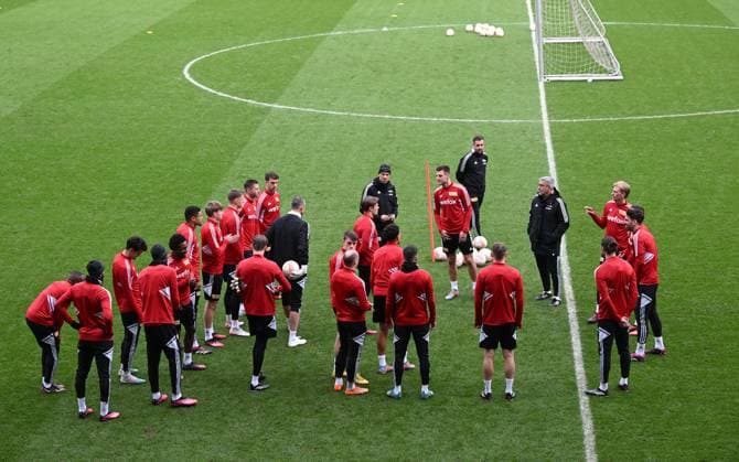 Fussball, Herren, Saison 2022 2023, Europa League, Pressekonferenz des 1. FC Union Berlin am Tag vor dem Achtelfinal-Rückspiel bei Royale Union Saint-Gilloise im Lotto Park Brüssel, Übersicht, 15.03. 2023, Copyright: xMatthiasxKochx