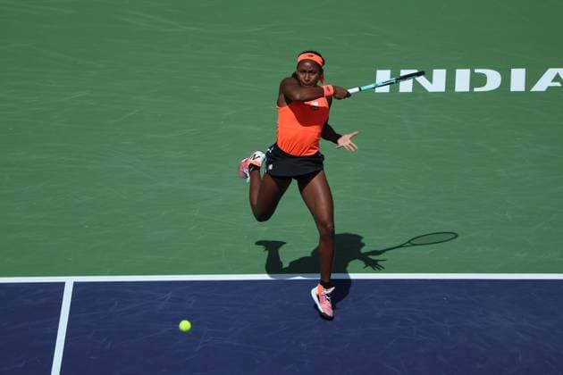 Aryna Sabalenka (Blr) defeated Coco Gauff (USA) at the BNP Paribas Open at Indian Wells TENNIS : Indian Wells 2023 - 15 03 2023 AntoineCouvercelle Panoramic 