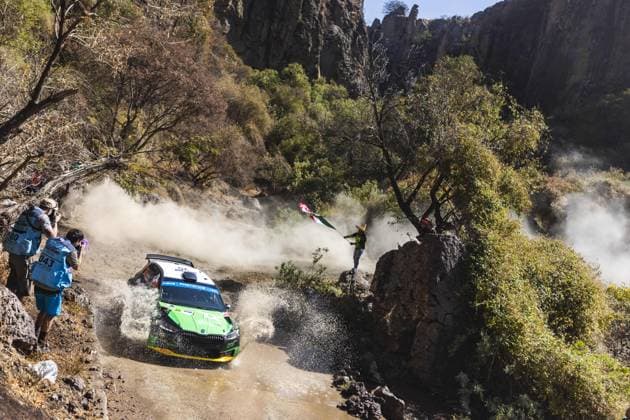 20 Gus GREENSMITH (GBR), Jonas ANDERSSON (SWE), SKODA FABIA RS, RC2, Rally2, action during the Rally Guanajuato Mexico 2023, 3rd round of the 2023 WRC, Motorsport Rallye, WM World Rally Car Championship, from March 16 to 19, 2023 at Leon, Guanajuato, in Mexico - AUTO - WRC - RALLY GUANAJUATO MEXICO 2023 DPPI Panoramic RPPA_2023_03_Mexico_164