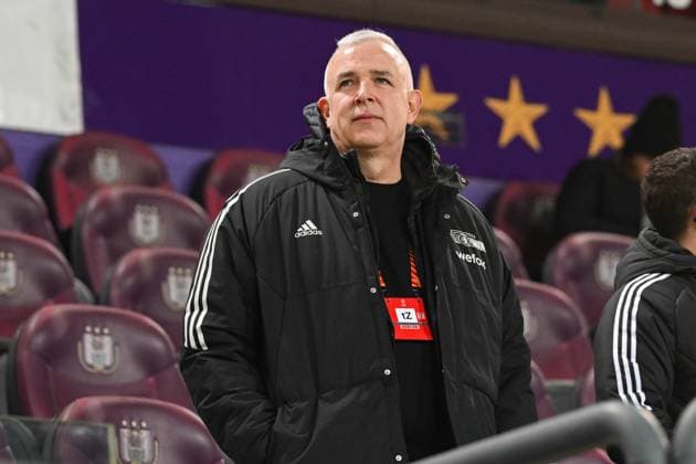 Fussball, Herren, Saison 2022 2023, Europa League (Achtelfinale, Rückspiel), Royale Union Saint-Gilloise - 1. FC Union Berlin im Lotto Park Brüssel, Präsident Dirk Zingler (1. FC Union Berlin) , 16.03. 2023, Copyright: xMatthiasxKochx