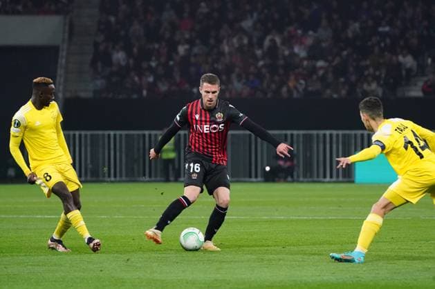 Aaron Ramsey (OGC Nice) FOOTBALL : OGC Nice vs Football Club Sheriff Tiraspol - 8 eme de finale retour Europa Conference League - Nice - 16 03 2023 NorbertScanella Panoramic 