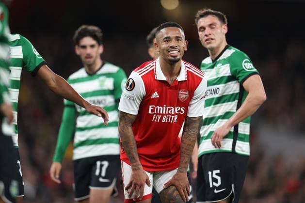 Arsenal v Sporting 16 March 2023, London - UEFA EUROPA League Football - Round of 16, 2nd Leg - Arsenal v Sporting Clube de Portugal - Gabriel Jesus of Arsenal - Photo: Charlotte Wilson Offside. London UK Copyright: xCharlottexWilsonx xOffsidexOffside