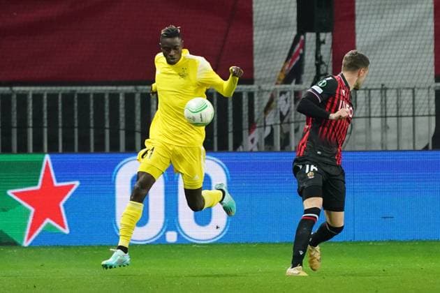 Rasheed Ibrahim Akanbi (Sheriff Tiraspol) FOOTBALL : OGC Nice vs Football Club Sheriff Tiraspol - 8 eme de finale retour Europa Conference League - Nice - 16 03 2023 NorbertScanella Panoramic 