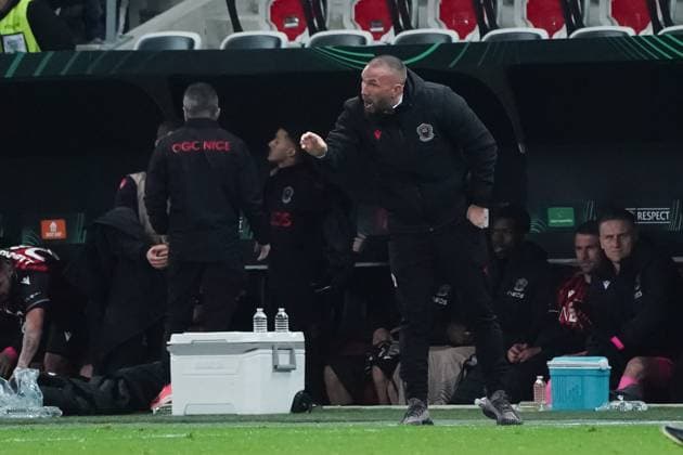 Didier Digard (entraineur de l OGC Nice) FOOTBALL : OGC Nice vs Football Club Sheriff Tiraspol - 8 eme de finale retour Europa Conference League - Nice - 16 03 2023 NorbertScanella Panoramic 