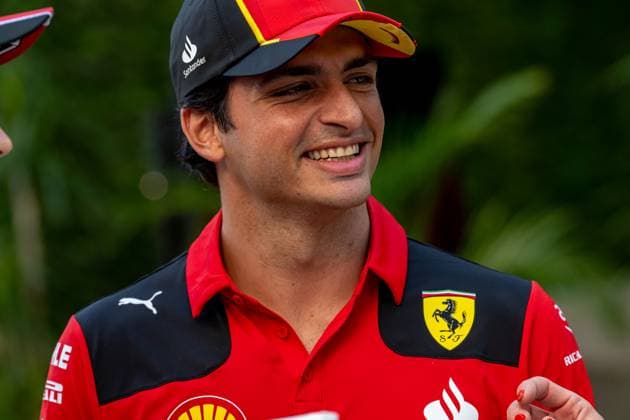 JEDDAH, SAUDI ARABIA: Carlos Sainz, racing for the Ferrari team during the 2023 Formula 1 Saudi Arabian Grand Prix at the Jeddah Corniche Circuit in Jeddah, Saudi Arabia