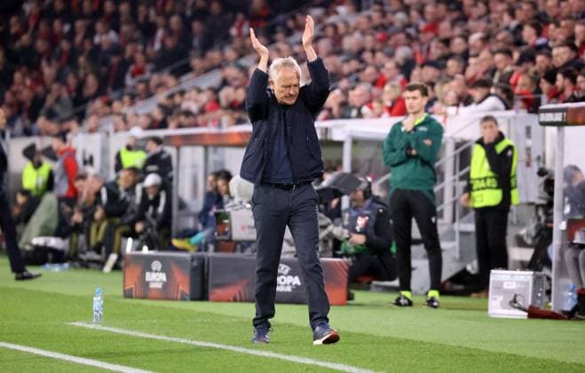 16.03.23 SC Freiburg - Juventus Turin Deutschland, Freiburg, 16.03.2023, Fussball, Europa League, Achtelfinale, SC Freiburg - Juventus Turin: Christian Streich (Trainer SC Freiburg).