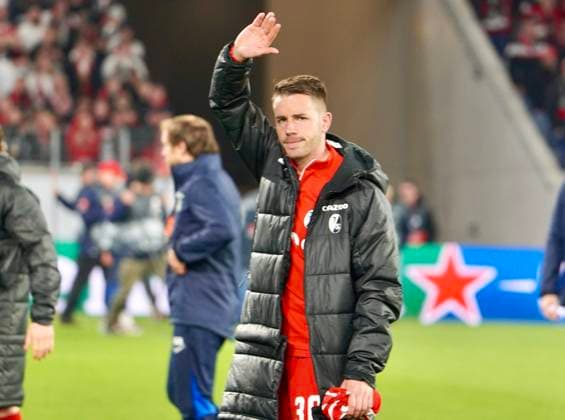 16.03.2023; Freiburg im Breisgau, Baden Württemberg, Deutschland, Europa Christian Günter (SC Freiburg 30) Fussball UEFA Europa League 2022 2023: Achtelfinale Rückspiel - SC Freiburg - Juventus Turin, im Europa Park Stadion