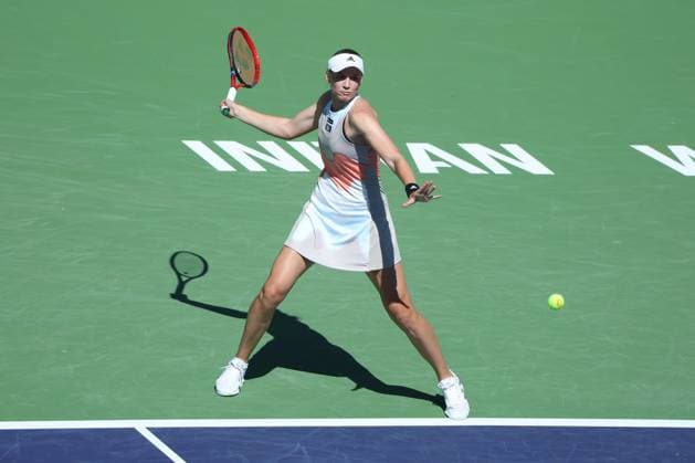 Elena Rybakina at the BNP Paribas Open at Indian Wells TENNIS : Indian Wells 2023 - 16 03 2023 AntoineCouvercelle Panoramic 