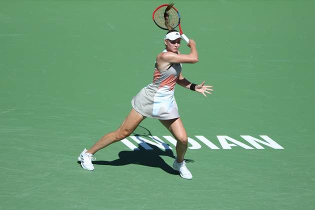 Elena Rybakina at the BNP Paribas Open at Indian Wells TENNIS : Indian Wells 2023 - 16 03 2023 AntoineCouvercelle Panoramic 