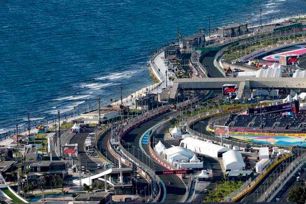 General view, F1 Grand Prix of Saudi Arabia at Jeddah Corniche Circuit on March 17, 2023 in Jeddah, Saudi Arabia. (Photo by HOCH ZWEI) Jeddah Saudi Arabia