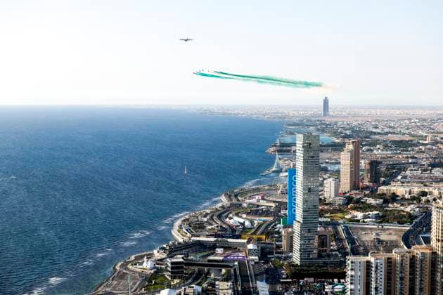 General view, F1 Grand Prix of Saudi Arabia at Jeddah Corniche Circuit on March 17, 2023 in Jeddah, Saudi Arabia. (Photo by HOCH ZWEI) Jeddah Saudi Arabia