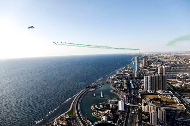 General view, F1 Grand Prix of Saudi Arabia at Jeddah Corniche Circuit on March 17, 2023 in Jeddah, Saudi Arabia. (Photo by HOCH ZWEI) Jeddah Saudi Arabia