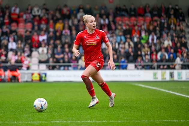18.03.2023, GER, Fußball, FLYERALARM Frauen-Bundesliga 2022 2023, 1. FC Köln - FC Bayern München Celina Degen (Köln) während des Spiels. Köln Franz-Kremer-Stadion Nordrhein-Westfalen Deutschland