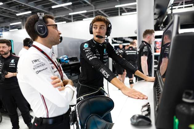 63 George Russell (GBR, Mercedes-AMG Petronas F1 Team), F1 Grand Prix of Saudi Arabia at Jeddah Corniche Circuit on March 18, 2023 in Jeddah, Saudi Arabia. (Photo by HOCH ZWEI) Jeddah Saudi Arabia