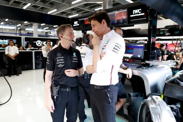 Matt Deane (GBR, Mercedes-AMG Petronas F1 Team), Toto Wolff (AUT, Mercedes-AMG Petronas F1 Team), F1 Grand Prix of Saudi Arabia at Jeddah Corniche Circuit on March 18, 2023 in Jeddah, Saudi Arabia. (Photo by HOCH ZWEI) Jeddah Saudi Arabia