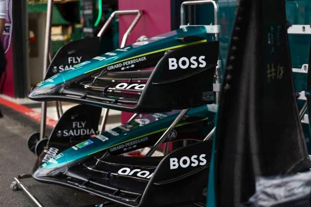 Aston Martin AMR23 front wing, F1 Grand Prix of Saudi Arabia at Jeddah Corniche Circuit on March 18, 2023 in Jeddah, Saudi Arabia. (Photo by HOCH ZWEI) Jeddah Saudi Arabia