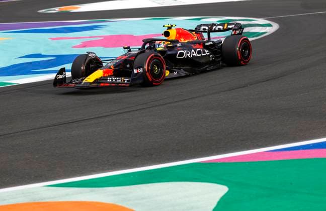 11 Sergio Perez (MEX, Oracle Red Bull Racing), F1 Grand Prix of Saudi Arabia at Jeddah Corniche Circuit on March 18, 2023 in Jeddah, Saudi Arabia. (Photo by HOCH ZWEI) Jeddah Saudi Arabia