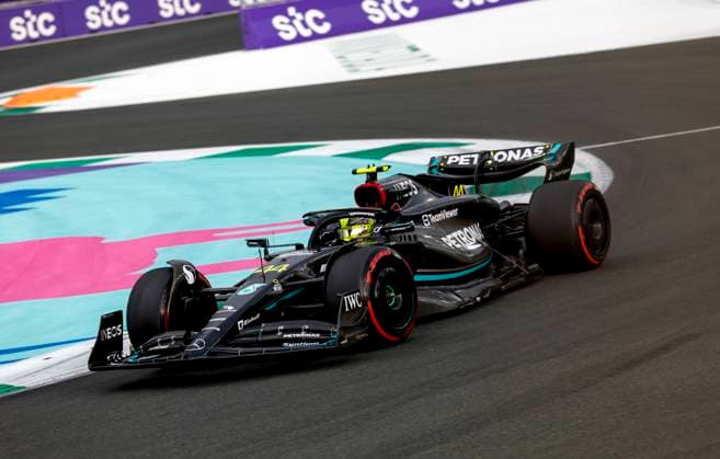 44 Lewis Hamilton (GBR, Mercedes-AMG Petronas F1 Team), F1 Grand Prix of Saudi Arabia at Jeddah Corniche Circuit on March 18, 2023 in Jeddah, Saudi Arabia. (Photo by HOCH ZWEI) Jeddah Saudi Arabia