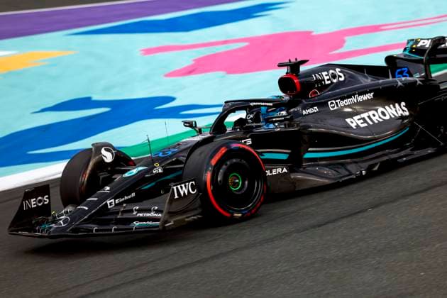 63 George Russell (GBR, Mercedes-AMG Petronas F1 Team), F1 Grand Prix of Saudi Arabia at Jeddah Corniche Circuit on March 18, 2023 in Jeddah, Saudi Arabia. (Photo by HOCH ZWEI) Jeddah Saudi Arabia